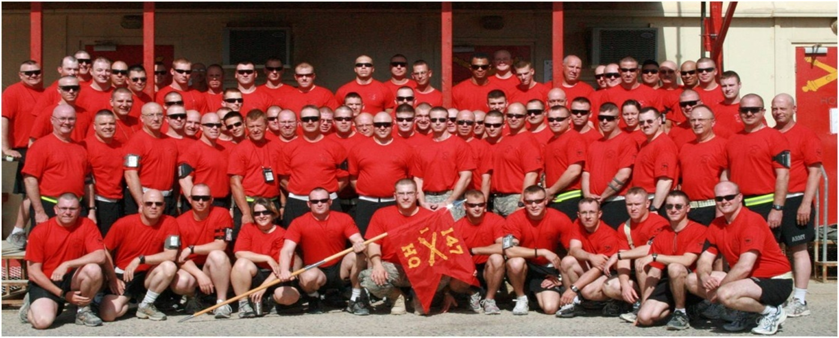HHB 1-147th FA BN members gather for a unit photograph